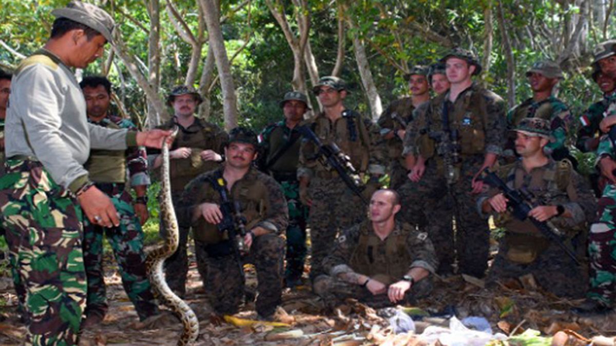 Prajurit Taifib Marinir TNI AL Dan USMC Latihan Evakuasi Medis Udara