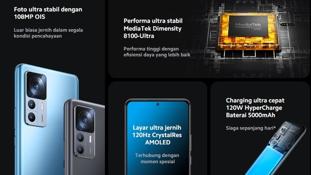 Ponsel Xiaomi 12T 5G Mendukung Konektivitas 5G Pakai Chipset MediaTek