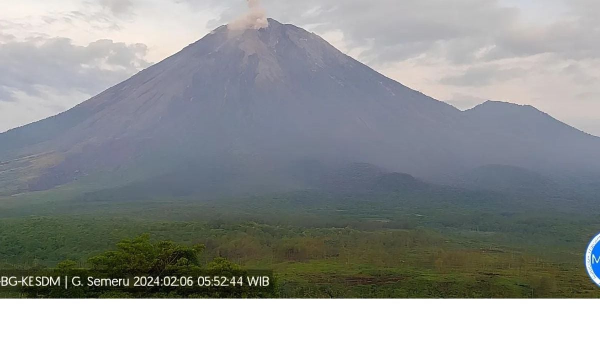 Waspada Tadi Pagi Gunung Semeru Lontarkan Abu Vulkanik Setinggi Kurang