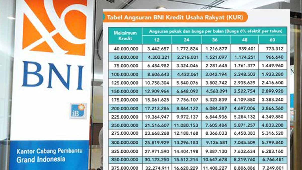 Kur Bni Plafon Juta Berapa Bulan Untuk Cicilan Jutaan Ini