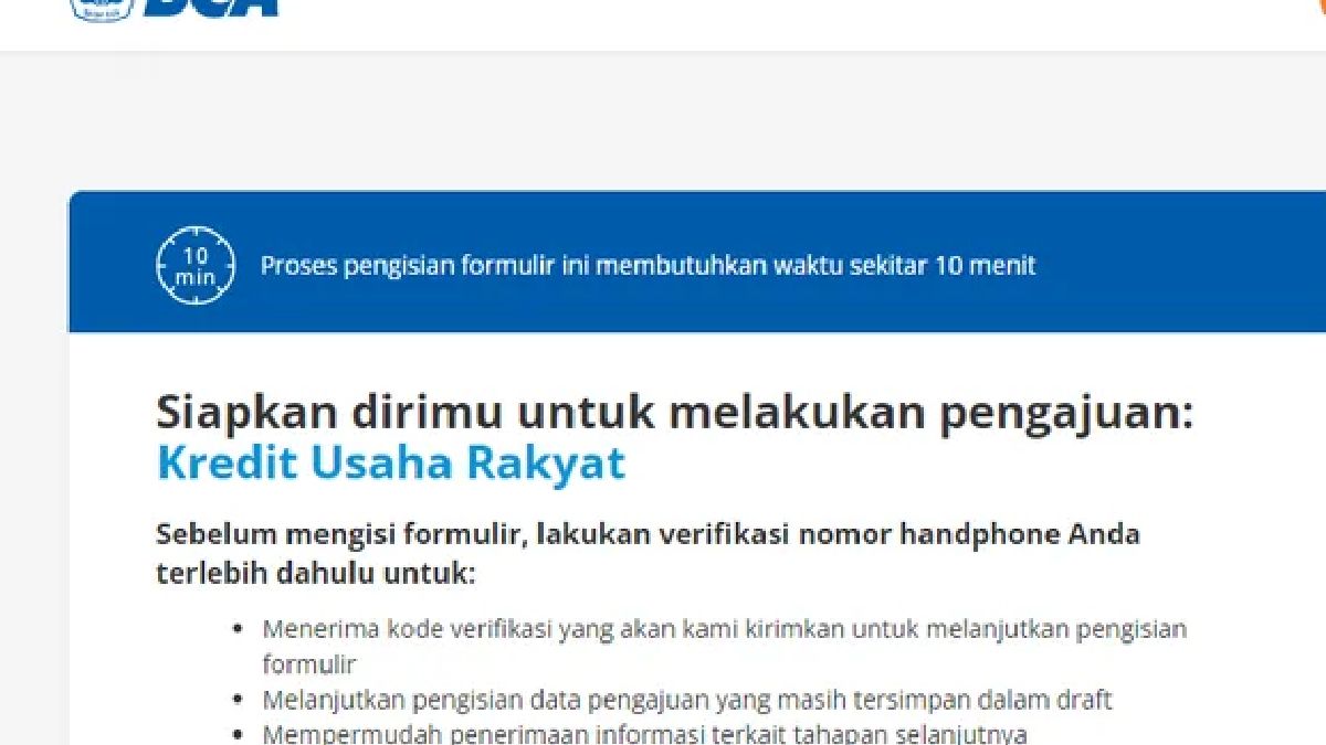 Ajukan KUR BCA 2024 500 Juta Dijamin Lolos Berikut Syarat Dan Cicilan