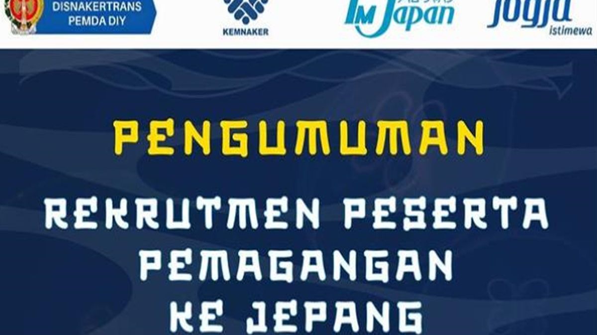 Disnakertrans DIY Buka Pendaftaran Pemagangan Program IM Ke Jepang