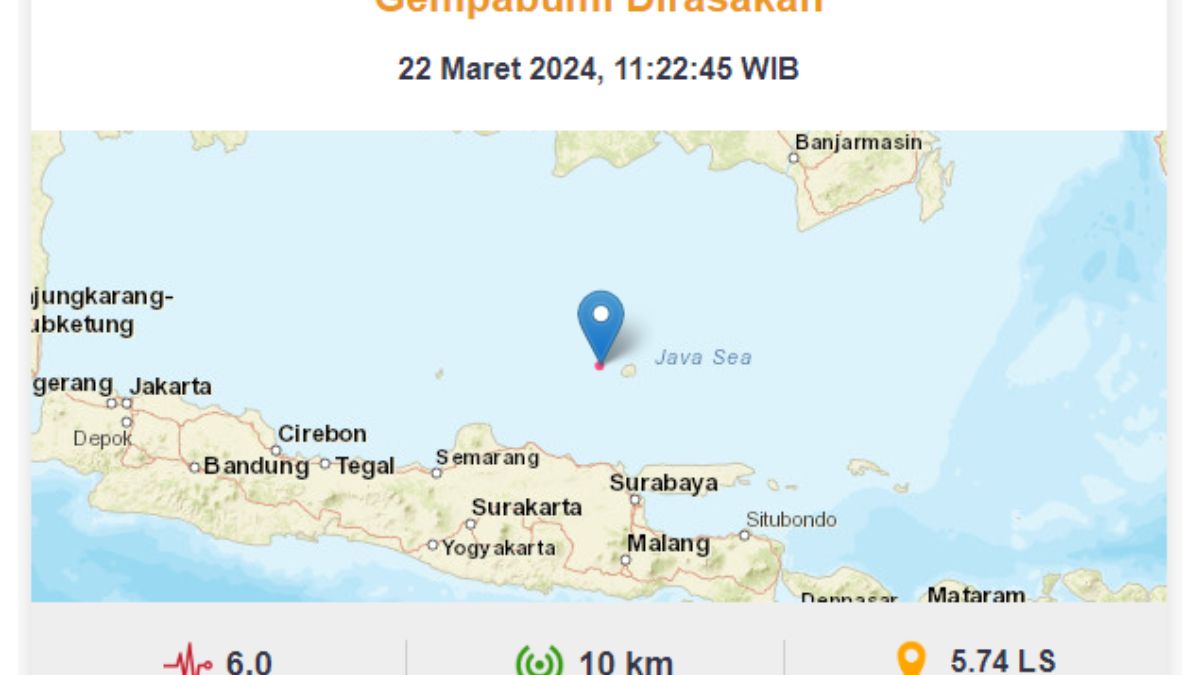 BREAKING NEWS Gempa Magnitudo 6 0 Guncang Wilayah Tuban Jawa Timur