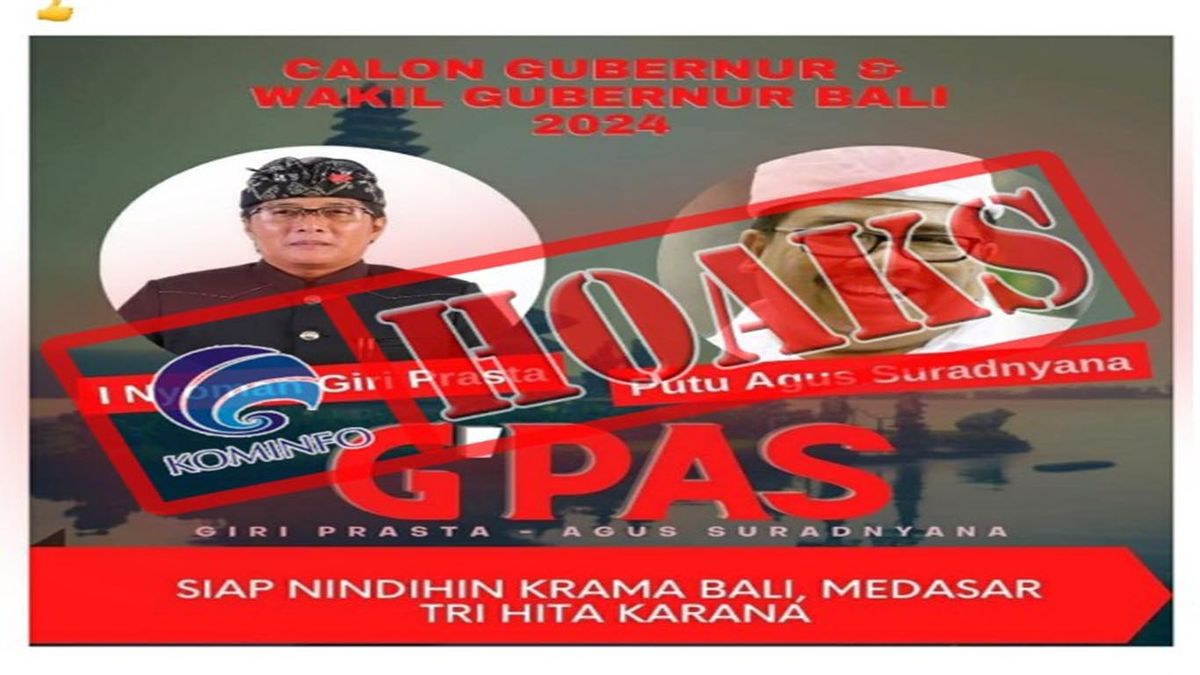 Cek Fakta Beredar Foto Giri Prasta Jadi Calon Gubernur Dan Wakil