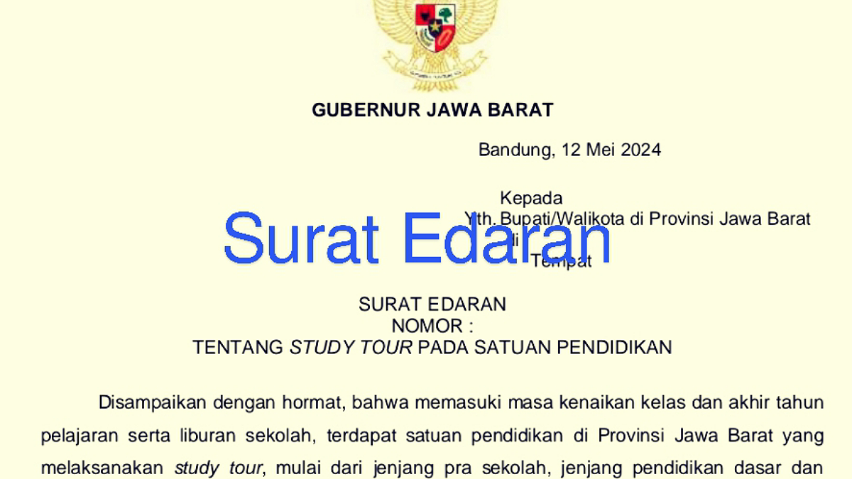 Tiga Hal Yang Harus Diperhatikan Menurut Surat Edaran Gubernur Jabar