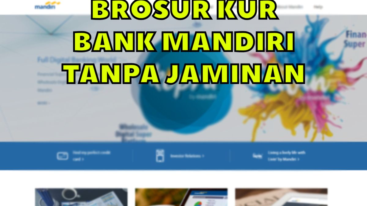 Brosur Kur Mandiri Plafon Hingga Juta Dengan Syarat Mudah