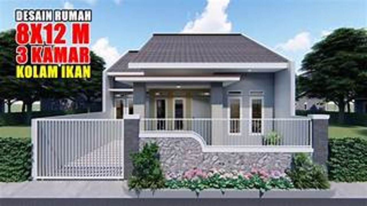 Inspirasi Desain Rumah 3 Kamar Tidur Dengan Ukuran 8x12 Meter Oke Flores