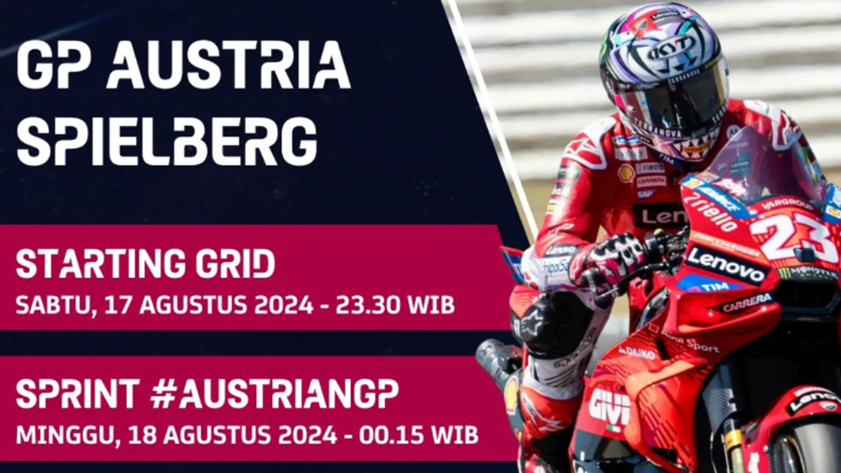 JADWAL Lengkap MotoGP Austria 2024 Siaran Langsung Sprint Race Trans7