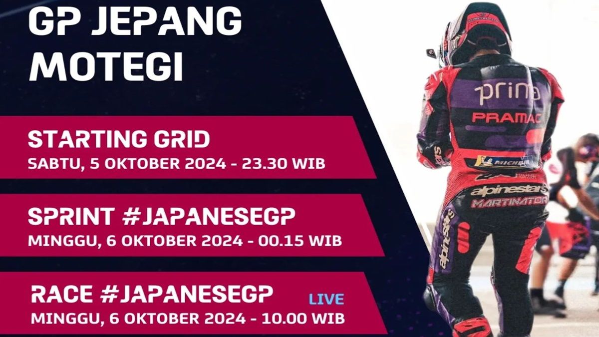 JADWAL MotoGP Motegi 2024 Lengkap Jam Tayang Kualifikasi Sprint Race