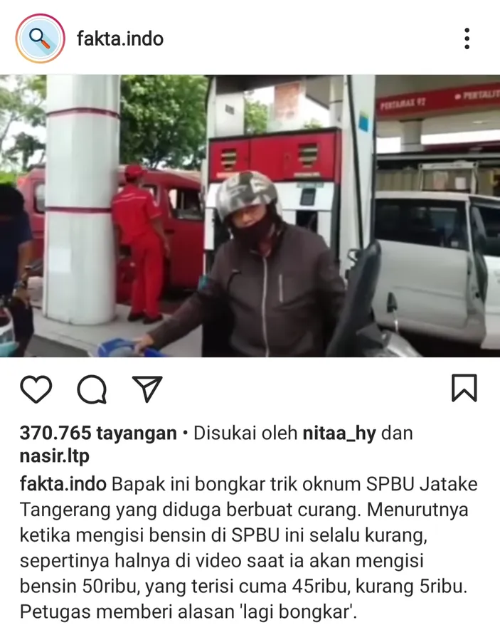 Viral Pegawai SPBU Di Jatake Tangerang Diduga Lakukan Kecurangan