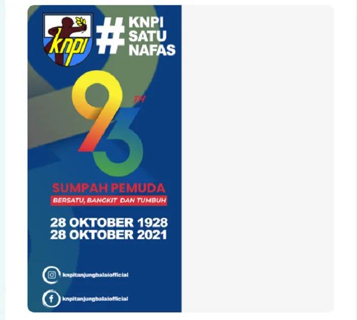 Link Twibbon Sumpah Pemuda 2021 KNPI Untuk Pasang Bingkai Foto Sumpah