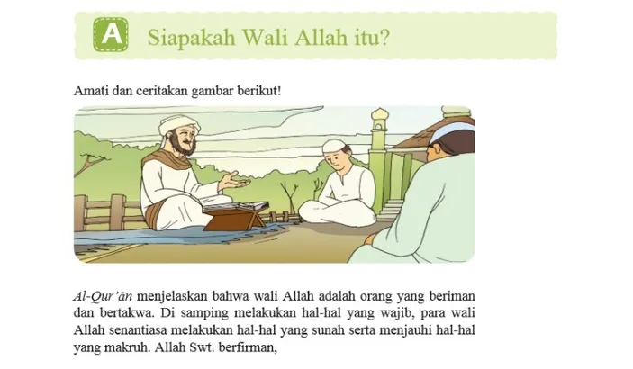 Kunci Jawaban PAI Kelas 4 SD Halaman 115 Siapakah Wali Allah Itu