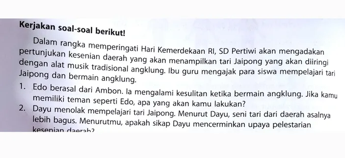 Kunci Jawaban Bupena Tema Indahnya Keberagaman Di Negeriku Sd Mi