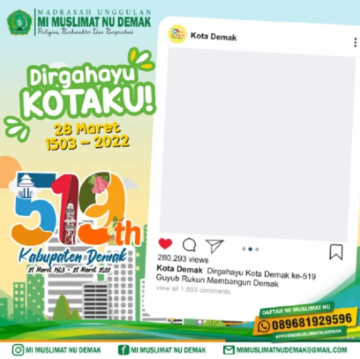 7 Link Twibbon Hari Jadi Kabupaten Demak 2022 Yang Ke 519 Desain