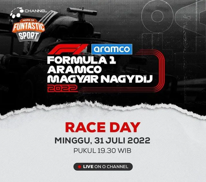 Jadwal Acara O Channel Hari Ini 31 Juli 2022 Ada F1 Balap Motor CIV