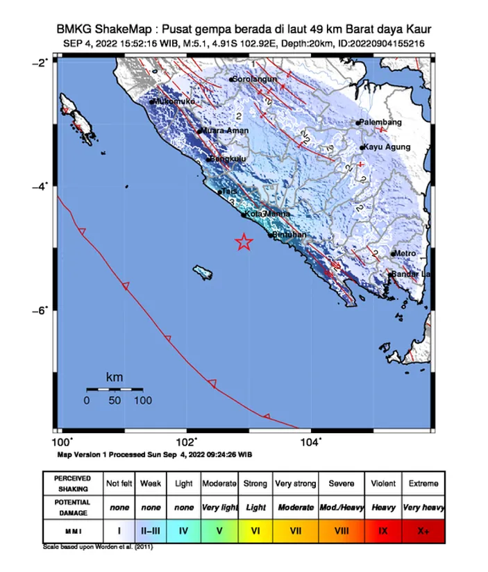 Info Terbaru Titik Pusat Gempa Bengkulu Minggu September Mag