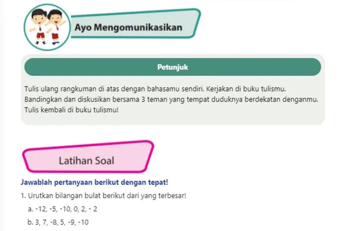 Kunci Jawaban Matematika Kelas Halaman Latihan Soal