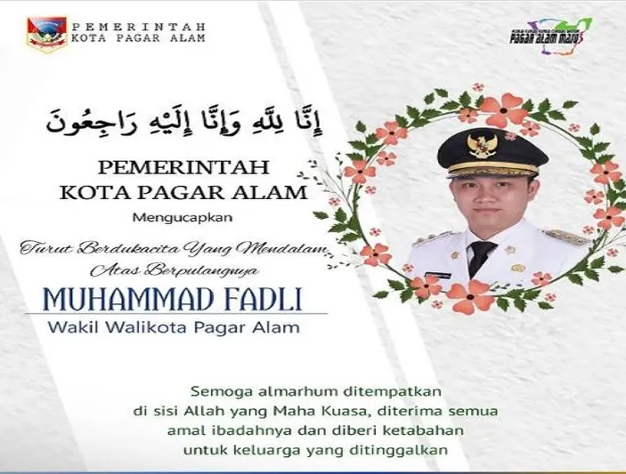 Profil Dan Biodata Muhammad Fadli Wakil Wali Kota Pagar Alam Meninggal