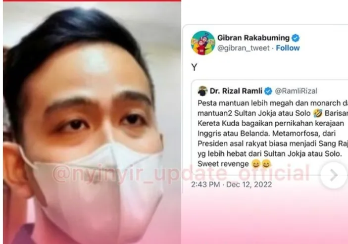 Begini Jawaban Gibran Rakabuming Usai Nikahan Kaesang Pangarep