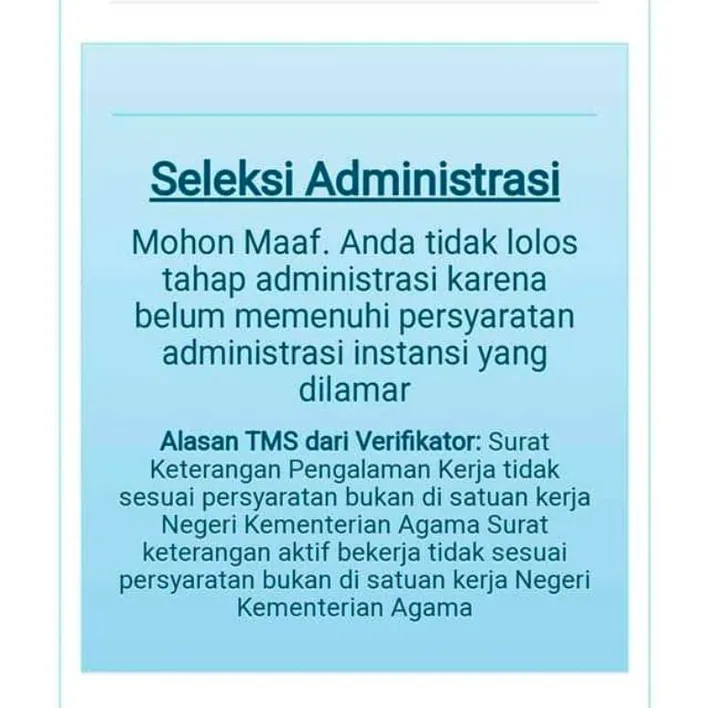 Solisi Tms Pppk Karena Surat Pengalaman Kerja Tidak Sesuai