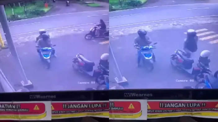 Aksi Pencurian Motor Matic Di Depan Minimarket Daerah Klampok