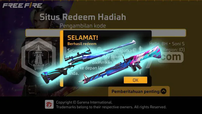 Kode Redeem FF Hari Ini 22 23 Oktober 2024 Gratis SG2 OPM Terompet