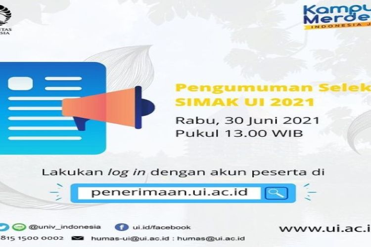 Link Pengumuman Hasil Seleksi Simak Ui Klik Penerimaan Ui Ac Id