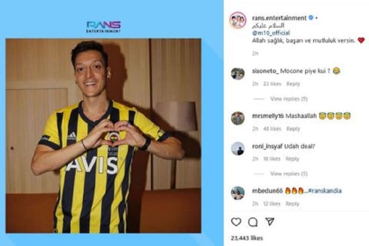 Semakin Berani Demi Mesut Ozil Ke Rans Cilegon Raffi Ahmad Terang