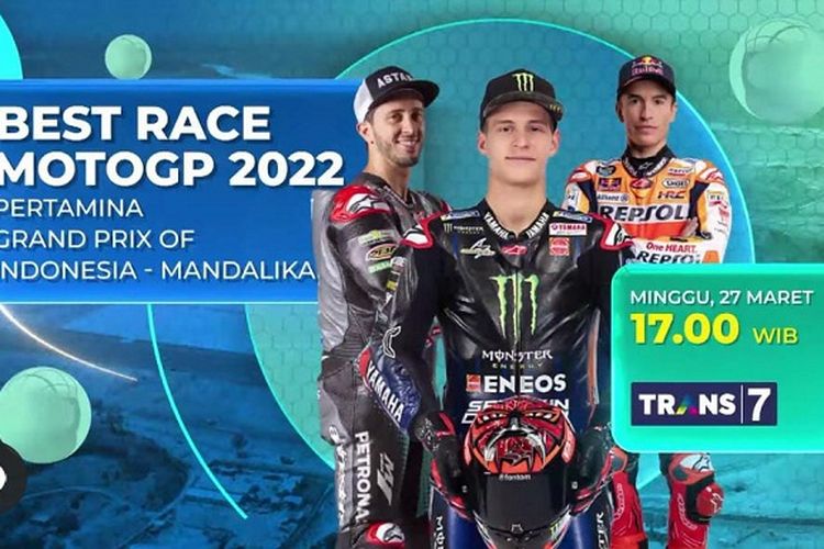 Tonton Best Race MotoGP 2022 Sirkuit Mandalika Simak Jadwal Acara