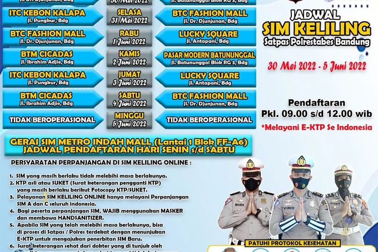 Jadwal Perpanjangan Sim Keliling Di Kota Bandung Senin Mei