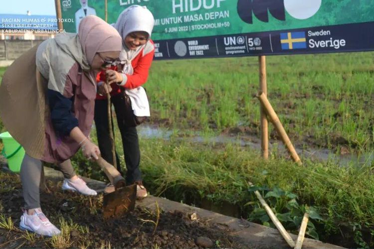 Peringati Hari Lingkungan Hidup Pemda Purbalingga Dan Issi Tanam Pohon