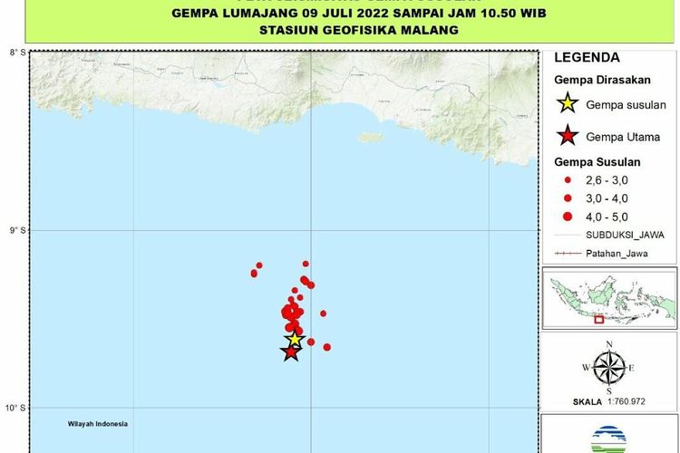 Jatim Diguncang Gempa Sebanyak Kali Pikiran Rakyat Sulteng