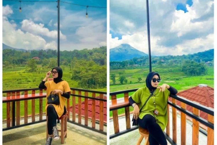 Tempat Wisata Nongkrong Dengan View Sawah Terasering Dan Pegunungan