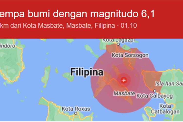 Filipina Diguncang Gempa Magnitudo Dan Kali Gempa Susulan