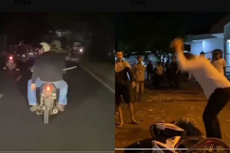 Geng Motor Konvoi Bawa Senjata Tajam Di Medan Warga Kesal Hancurkan