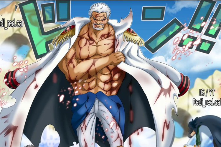 One Piece Kurohige Hampir Tewas Kena Jurus Legendaris Garp Di God