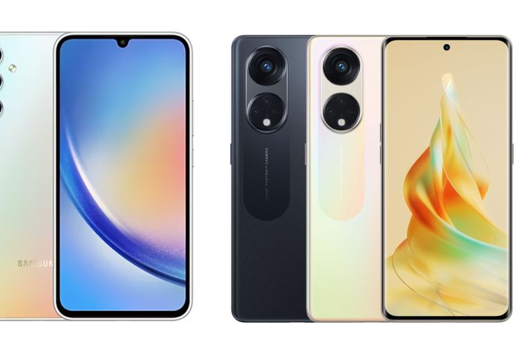 Adu Spesifikasi Samsung Galaxy A34 5G Vs Oppo Reno8 T 5G HP Android