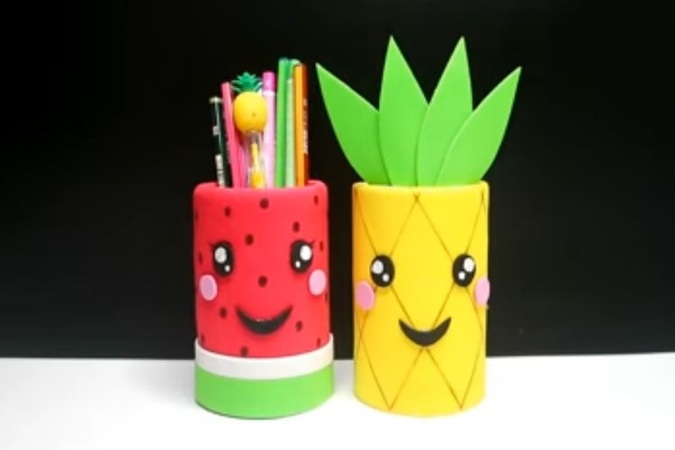 LUCU DAN GEMESIN Begini Cara Mudah Buat Tempat Pensil Buah Dari Botol