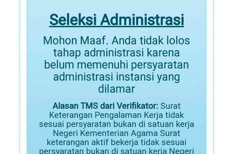 Solisi TMS PPPK 2023 Karena Surat Pengalaman Kerja Tidak Sesuai