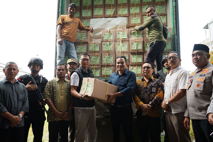 Kip Lhokseumawe Terima Lembar Surat Suara Pemilu Layar