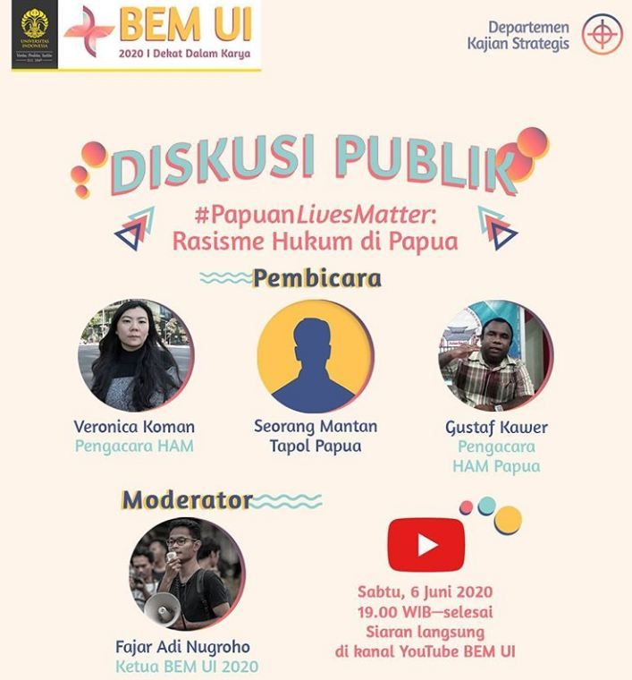 Bem Ui Gelar Diskusi Papuanlivesmatter Pihak Kampus Justru