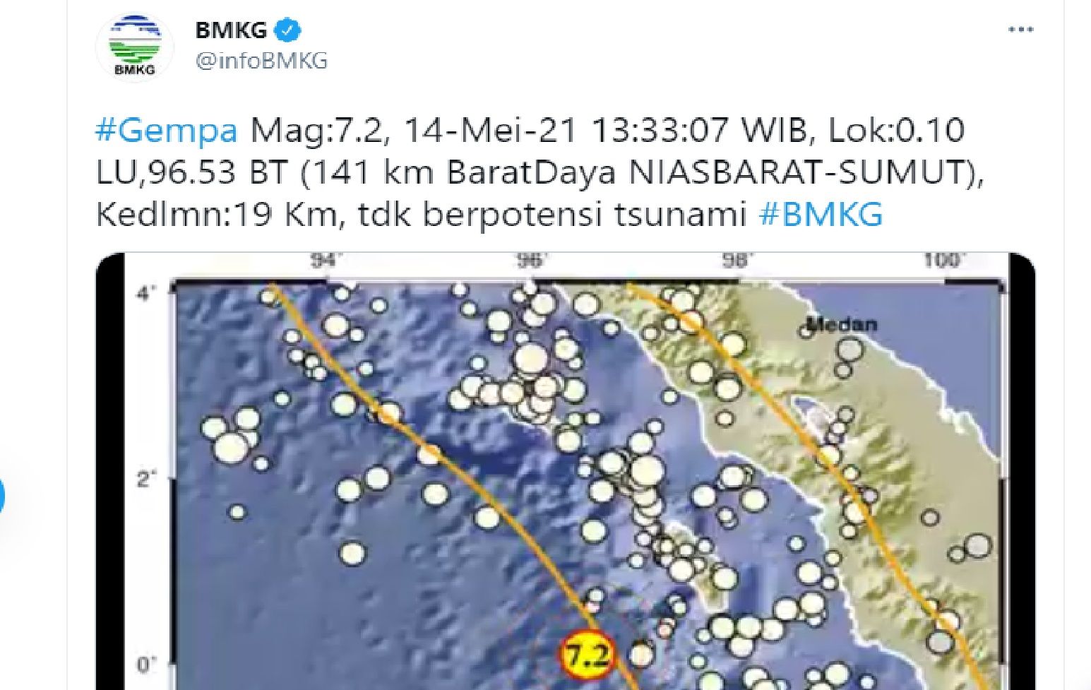 Gempa Melanda Nias Barat Sumatera Utara Seputar Cibubur