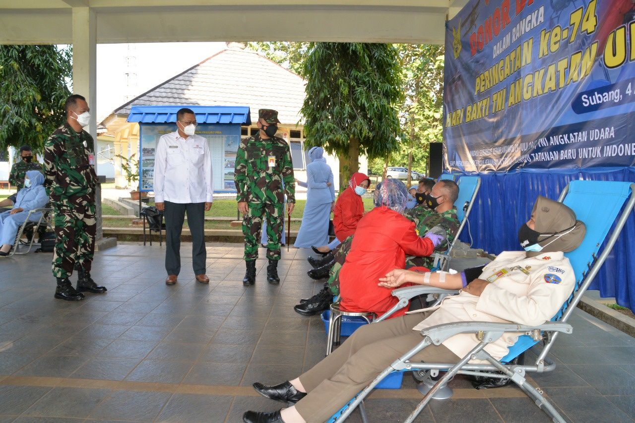 Hari Bakti TNI AU Lanud Suryadarma Donorkan Darah 102 Labu Galamedia