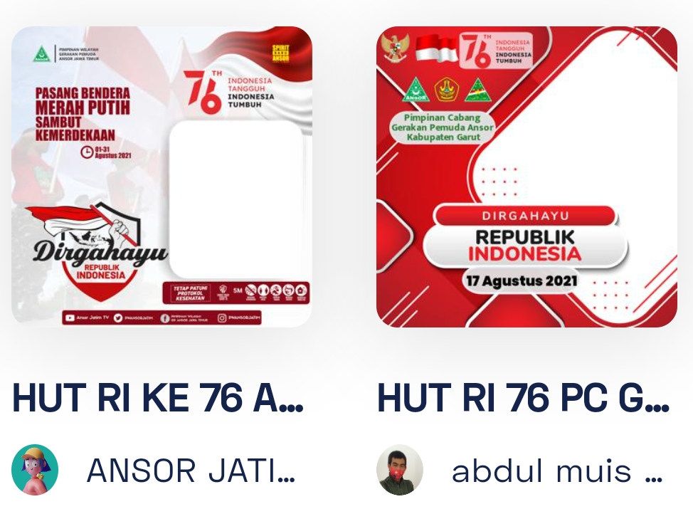 Twibbon Logo Ansor NU HUT RI Ke 76 Ucapan Dirgahayu Kemerdekaan