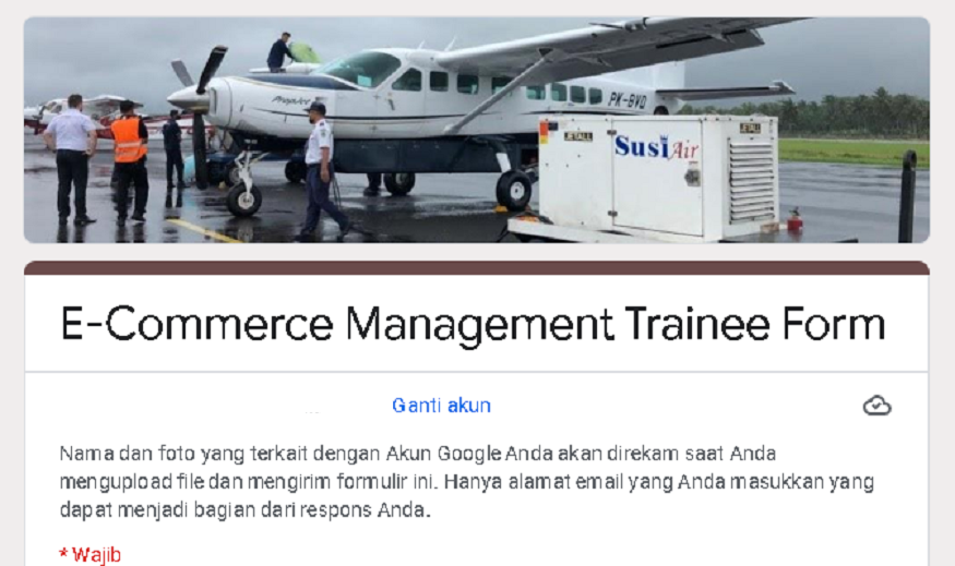 Susi Air Buka Lowongan E Commerce Management Trainee Dan Umum Tersedia