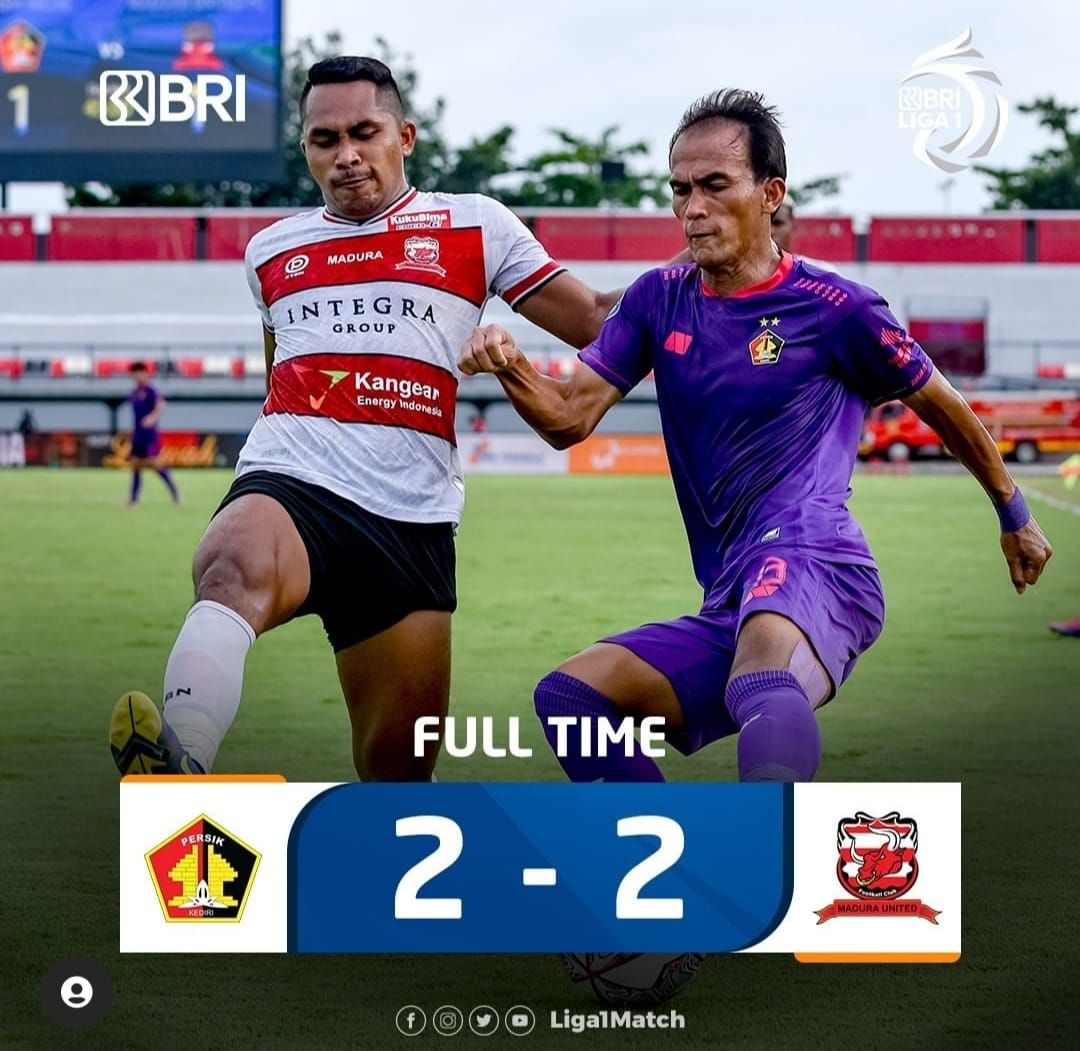 Prediksi Madura United Vs Persik Kediri BRI Liga 1 2022 Head To Head