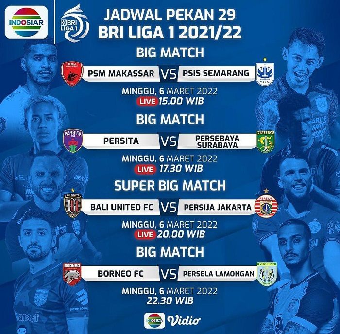 Live Bali United Vs Persija Jakarta Dan Persita Vs Persebaya Ini