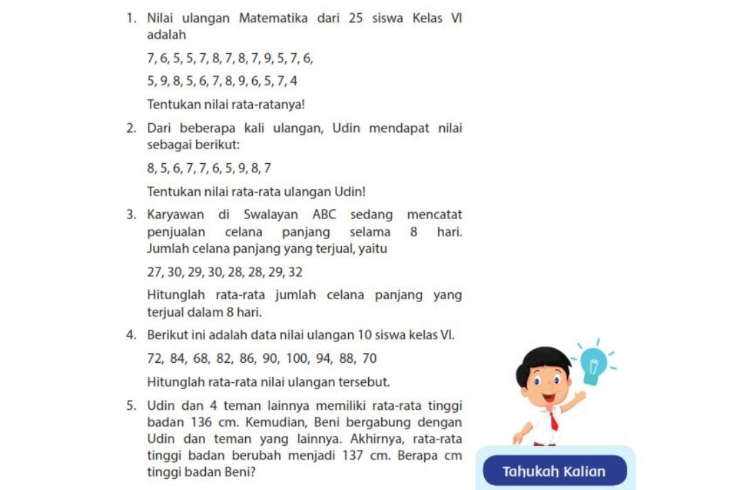 Kunci Jawaban Matematika Kelas Sd Halaman Statistika Ayo Mencoba