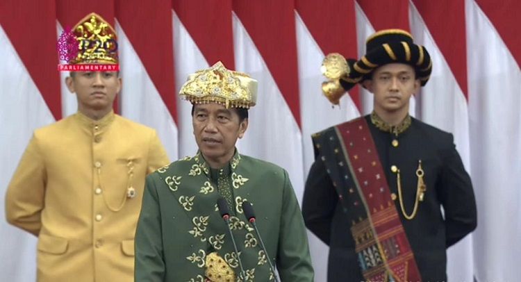 Presiden Jokowi Kenakan Pakaian Adat Bangka Belitung Di Sidang Tahunan