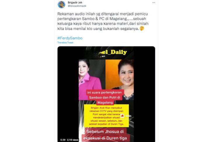 Cek Fakta Benarkah Ini Rekaman Suara Adu Mulut Ferdy Sambo Dan Putri